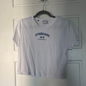 Gymshark White Tee with Blue Logo